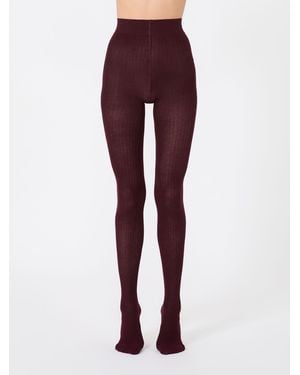 Max Mara Ribbed Cotton Tights - Purple