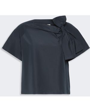 Max Mara Cotton-Blend Taffeta Blouse - Blue