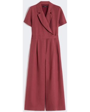 Max Mara Viscose And Linen Batavia Jumpsuit - Red