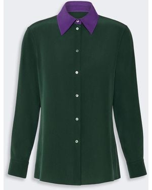 Max Mara Silk Crepe De Chine Shirt - Green