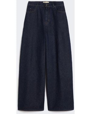 Max Mara Cotton Denim Wide-Leg Jeans - Blue