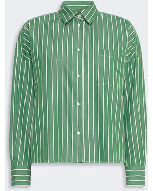 Max Mara Striped Poplin Boxy Shirt - Green