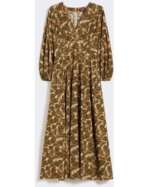 Max Mara Printed Cotton Poplin Dress - Metallic