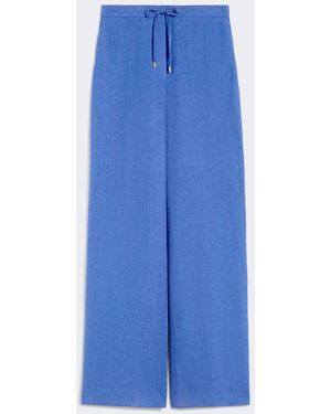 Max Mara Linen Twill Pants - Blue
