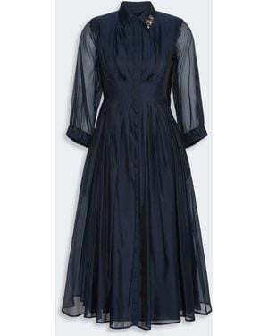 Max Mara Organza Shirt Dress - Blue