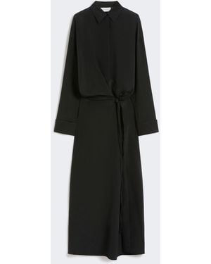 Max Mara Stretch Silk Shirt Dress - Black