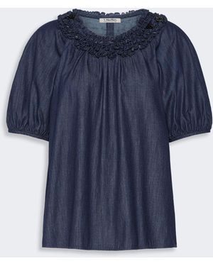 Max Mara Cotton Denim Blouse - Blue