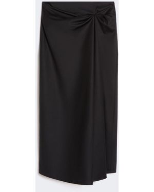 Max Mara Cotton Satin Skirt - Black