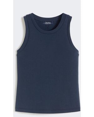Max Mara Cotton Blend Jersey Top - Blue