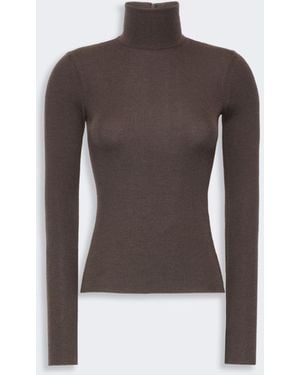 Max Mara Wool Yarn Polo-Neck Sweater - Brown