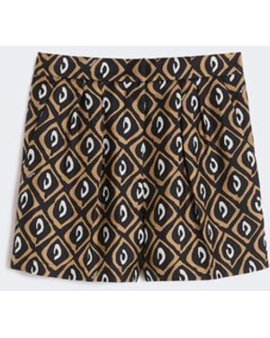 Max Mara Printed Silk Shorts - White