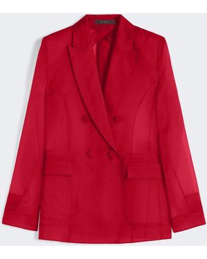 Max Mara Silk Organza Blazer - Red