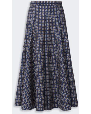 Max Mara Printed Jersey Skirt - Blue