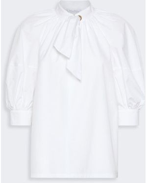 Max Mara Oversized Cotton Poplin Shirt - White