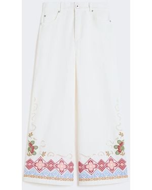 Max Mara Cotton Bull Pants - White