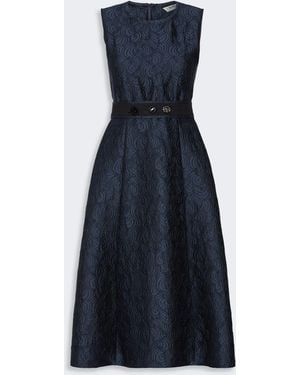 Max Mara Sleeveless Jacquard Dress - Blue