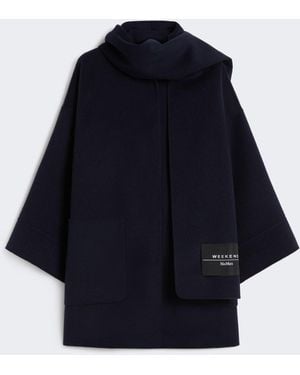 Max Mara Wool-Blend Coat With Scarf - Blue