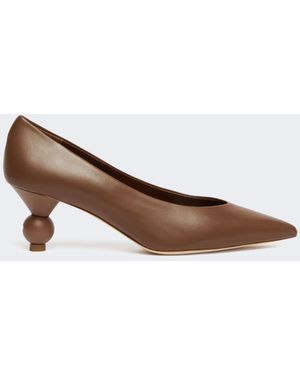 Max Mara Nappa Sheepskin Court Shoes - White