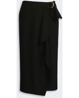 Max Mara Stretch Wool Twill Skirt - Black