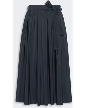 Max Mara Long Cotton-Blend Taffeta Skirt - Blue
