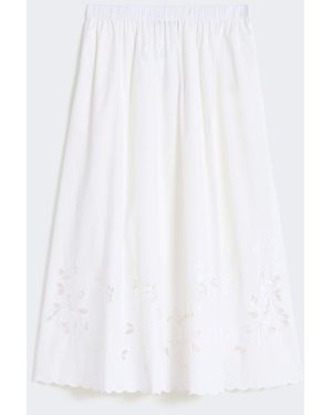 Max Mara Cotton-Poplin Midi Skirt - White