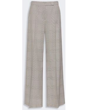 Max Mara Glen Plaid Wool Pants - Gray