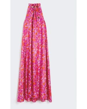 Max Mara Silk Twill Printed Midi Dress - Pink