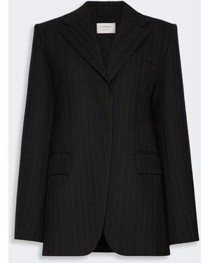 Max Mara Stretch Wool-Blend Blazer - Black