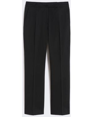 Max Mara Slim-Fit Cotton Satin Pants - Black