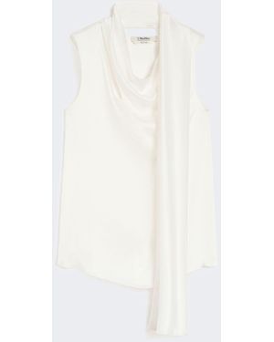 Max Mara Silk Satin Top - White