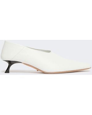 Max Mara Nappa Leather Pumps With Foldable Back - White
