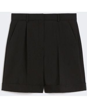 Max Mara Wool Canvas Bermuda Shorts - Black