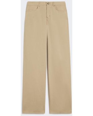 Max Mara Cotton Satin Baggy Pants - Natural