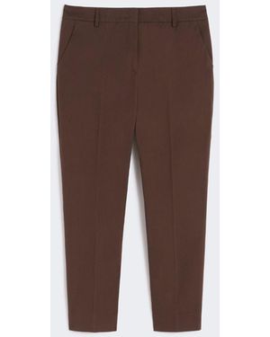 Max Mara Slim-Fit Stretch Cotton Pants - Brown