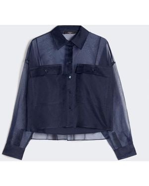 Max Mara Silk Organza Shirt - Blue