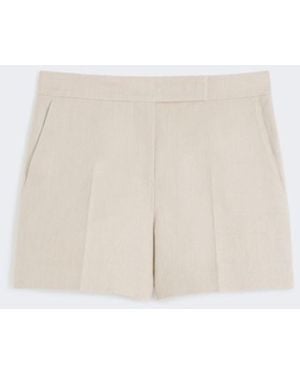 Max Mara Linen Basketweave Shorts - White