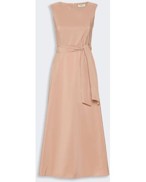 Max Mara Flared Taffeta Dress - Natural