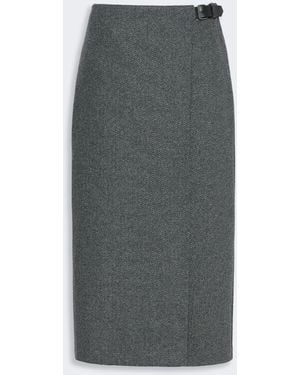 Max Mara Jacquard Jersey Skirt - Gray