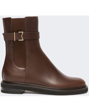 Max Mara Leather Chelsea Boots - Brown