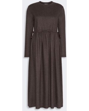Max Mara Jacquard Jersey Long Dress - Brown