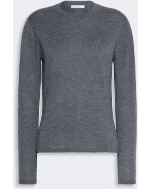 Max Mara Cashmere Yarn Crew-Neck Sweater - Blue