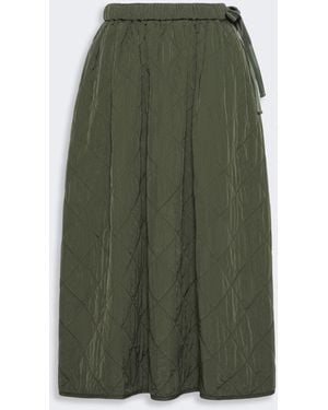 Max Mara Technical Plain-Weave Fabric Flared Skirt - Green
