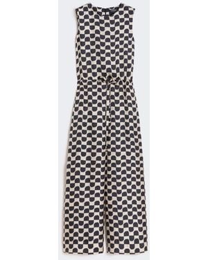 Max Mara Printed Silk Jumpsuit - White