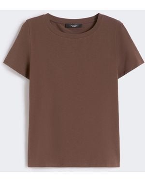 Max Mara Stretch Jersey Basic T-Shirt - Brown