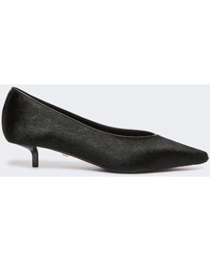 Max Mara Haircalf And Nappa Leather Low Court Shoes - White