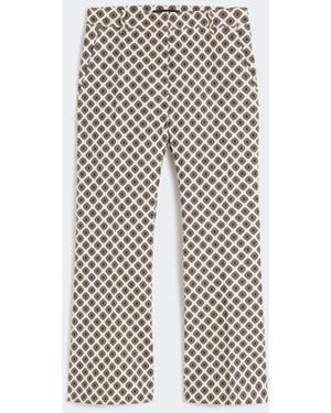 Max Mara Printed Basketweave Cotton Pants - White