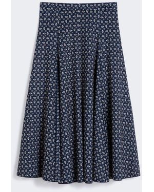 Max Mara Printed Jersey Skirt - Blue
