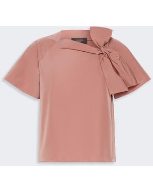 Max Mara Cotton-Blend Taffeta Blouse - Pink