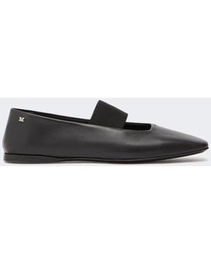 Max Mara Nappa Leather Ballet Flats - White