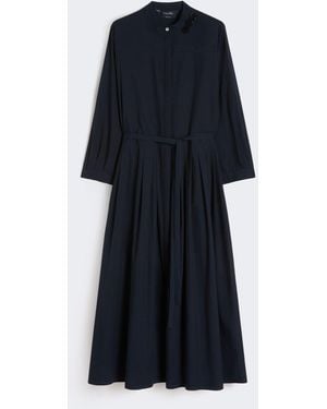 Max Mara Long Cotton Voile Dress - Blue